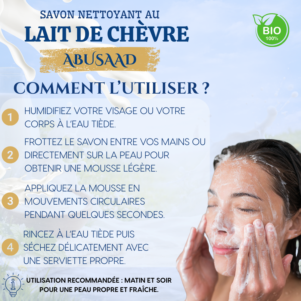 Savon au Lait de Chèvre Bio - Abusaad