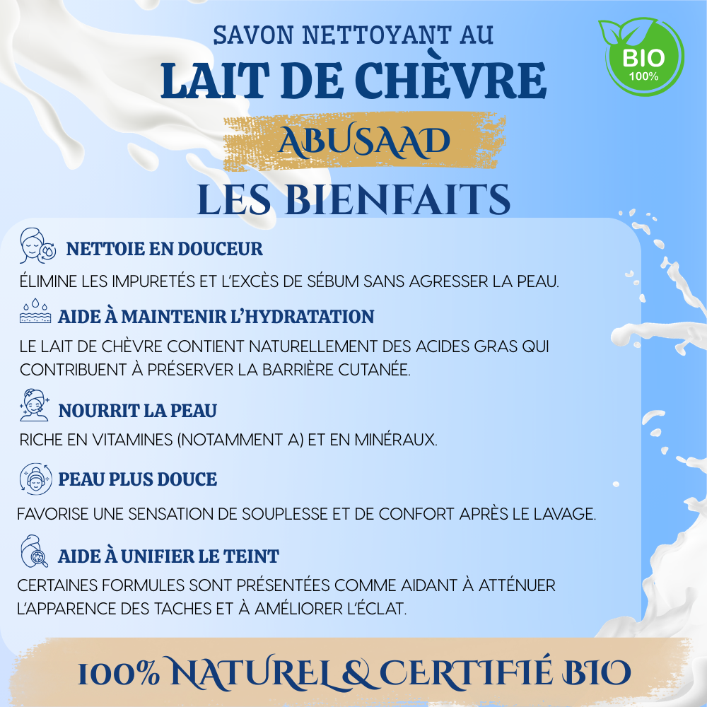 Savon au Lait de Chèvre Bio - Abusaad